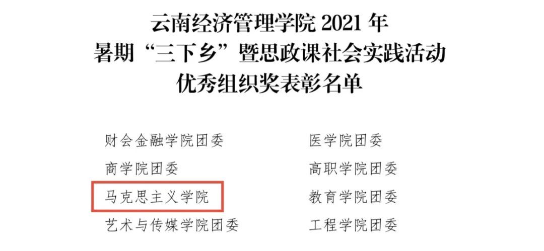 喜讯！我院获得“云南经济管理学院2021年暑期‘三下乡’暨思政课社会实践活动”先进集体和个人等多项荣誉 第 4 张